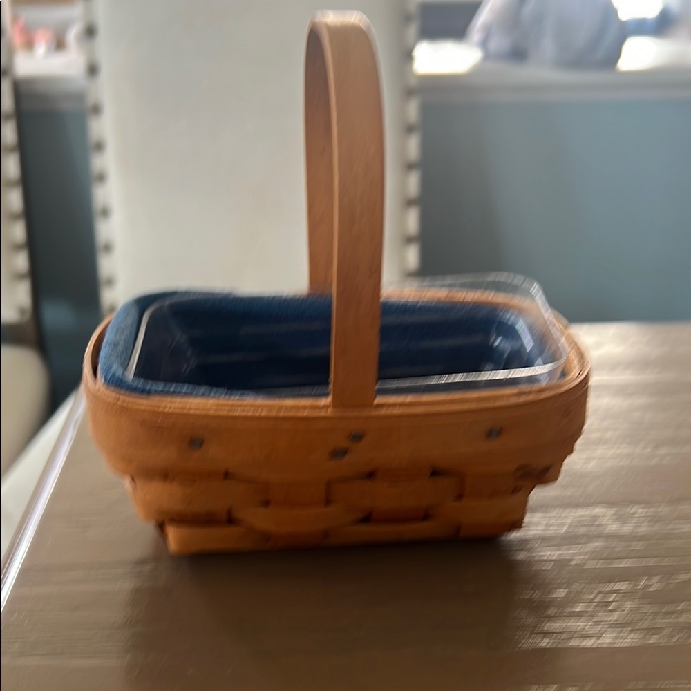 Longaberger Basket with Blue Liner and Protector